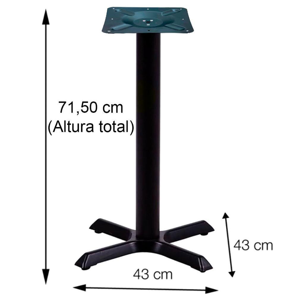 Mesa ômega Em Ferro Preto Pintura 74 Cm (altura) Com Tampo Em Mdp Quadrado 70 Cm Branco - 5