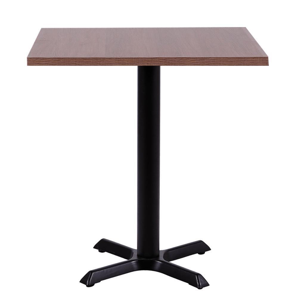 Mesa ômega Em Ferro Preto Pintura 74 Cm (altura) Com Tampo Em Mdp Quadrado 70 Cm Imbuia - 1