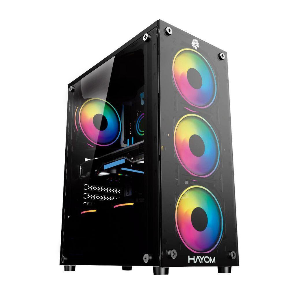 Gabinete Computador Gamer Rgb 4 Fans Vidro 4mm Cod 1155 - Hayom - 1