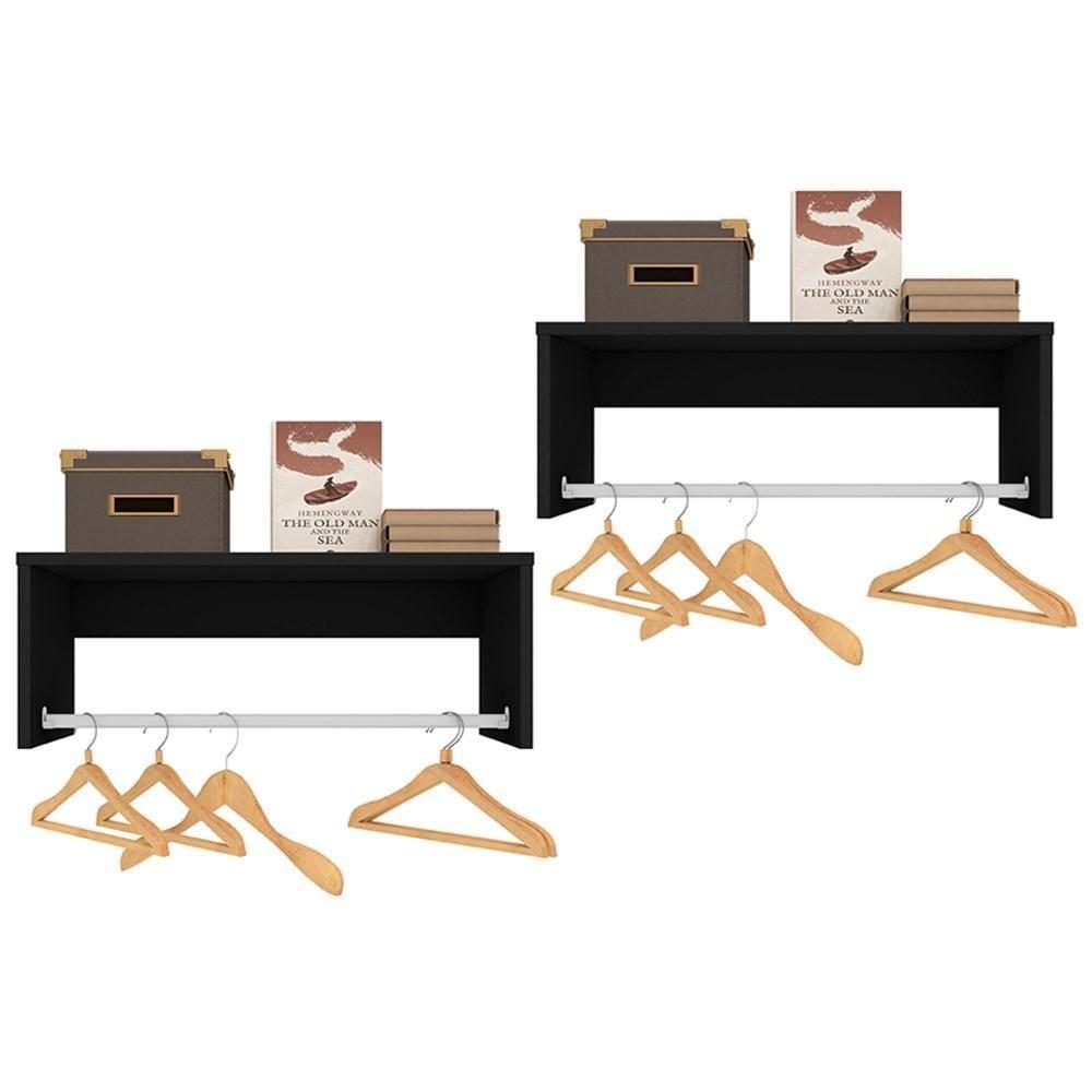 Kit 2 Nichos Cabideiros Suspensos Berlim Preto - 1