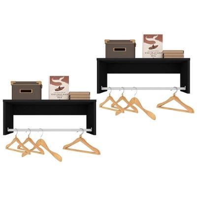 Kit 2 Nichos Cabideiros Suspensos Berlim Preto