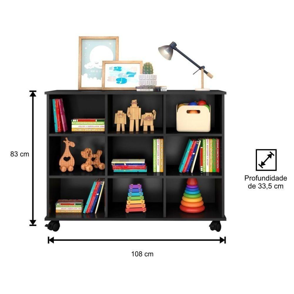Kit 2 Nichos Organizadores Multifuncionais Com Rodízios Toys Q01 Preto - 2