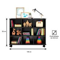 Kit 2 Nichos Organizadores Multifuncionais Com Rodízios Toys Q01 Preto - 2