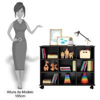 Kit 2 Nichos Organizadores Multifuncionais Com Rodízios Toys Q01 Preto