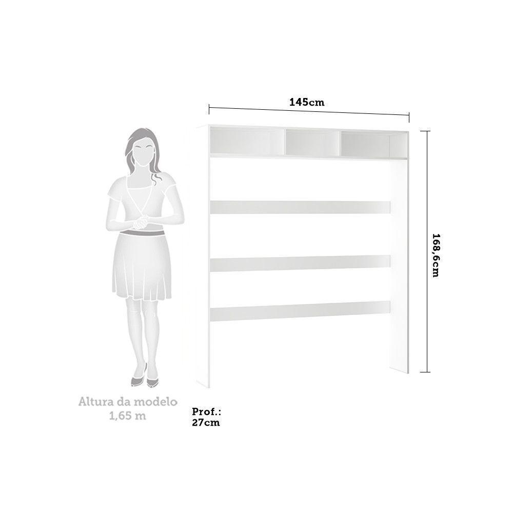 Nicho Para Embutir Painel 145cm Prime Luciane Móveis Branco - 3