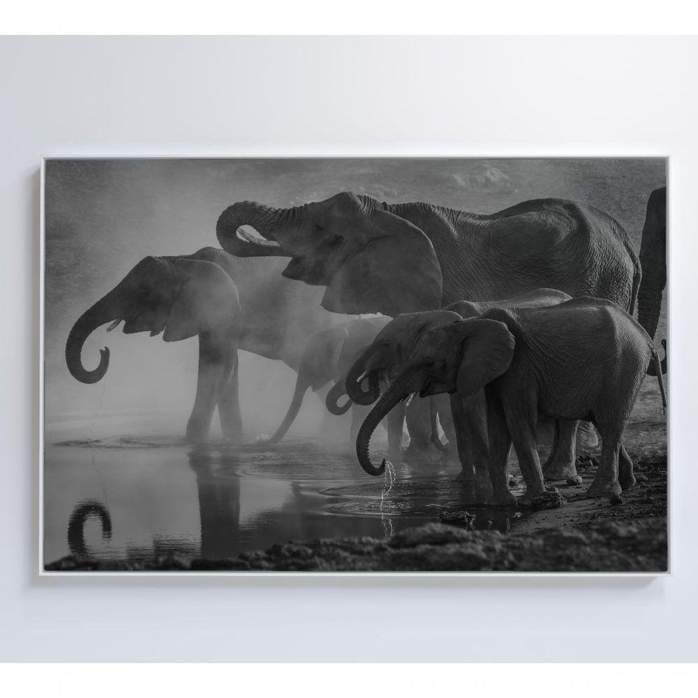 Quadro Elefantes 90x60 Cm Vidro Impresso - 6