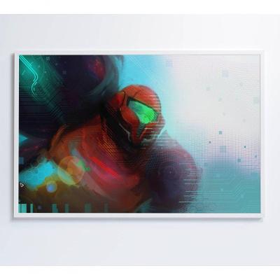 Quadro Jogo Super Metroid 120x80 Cm Tecido Canvas