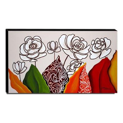 Quadro De Pintura Floral 60X105Cm-1700