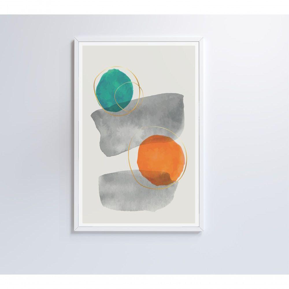 Quadro Abstrato Círculos 1 40x60 Cm Tecido Canvas - 3