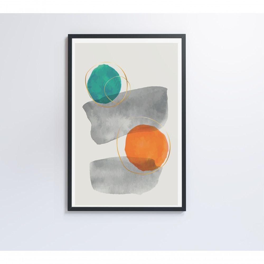 Quadro Abstrato Círculos 1 40x60 Cm Vidro Impresso - 2