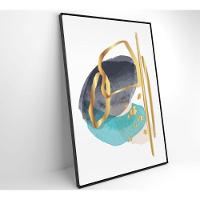 Quadro Abstrato Linhas Douradas 2 40x60 Cm Tecido Canvas - 5