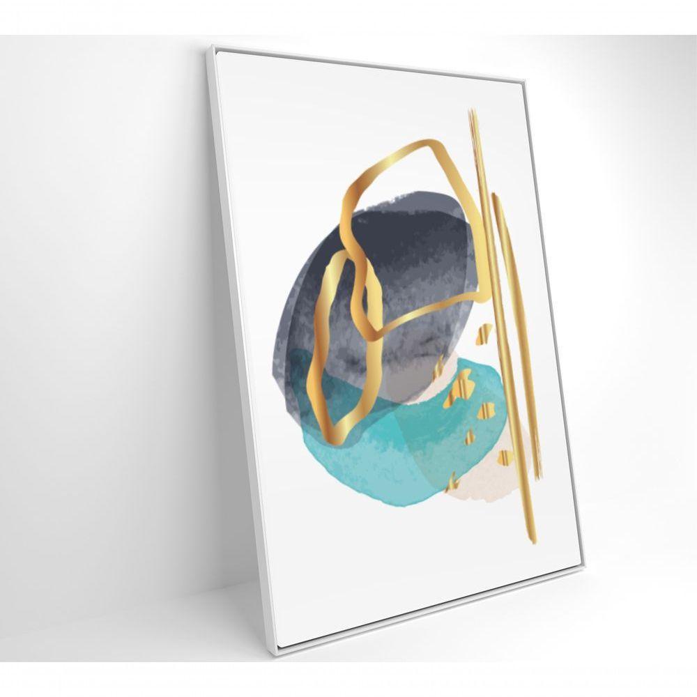 Quadro Abstrato Linhas Douradas 2 40x60 Cm Vidro Impresso - 6