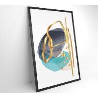 Quadro Abstrato Linhas Douradas 2 80x120 Cm Tecido Canvas - 7