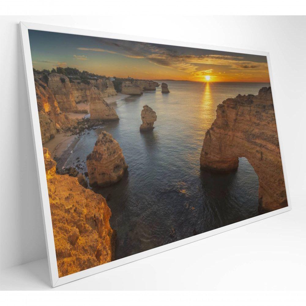 Quadro Rochas No Mar 60x40 Cm Tecido Canvas - 8