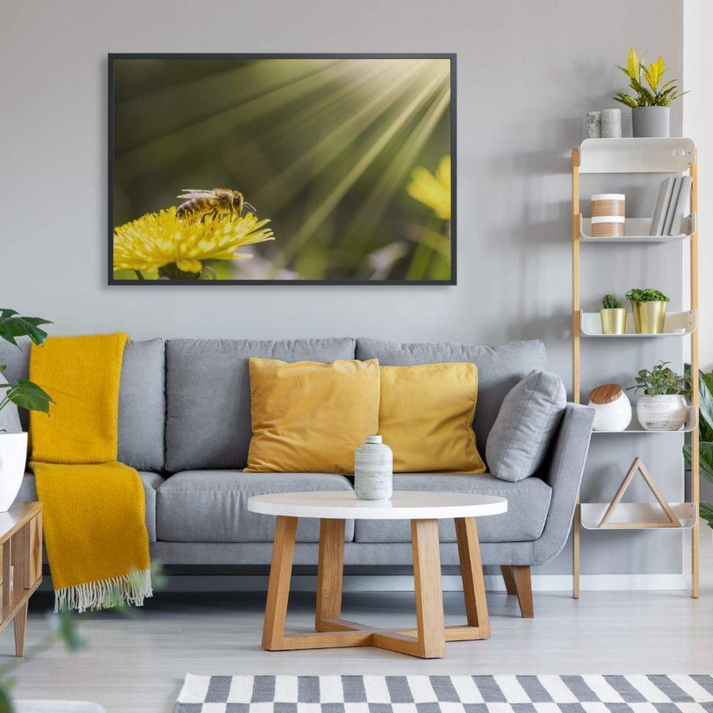 Quadro Abelha 90x60 Cm Tecido Canvas - 1