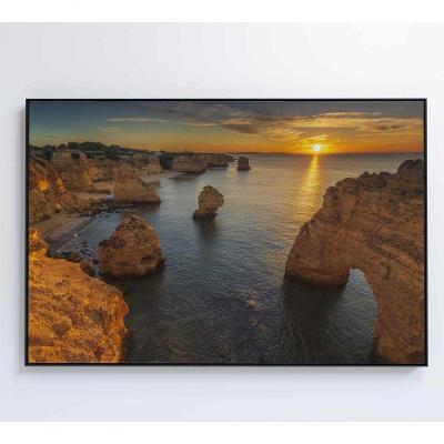 Quadro Rochas No Mar 60x40 Cm Vidro Impresso
