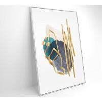 Quadro Abstrato Linhas Douradas 60x90 Cm Tecido Canvas - 6