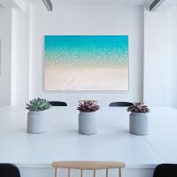 Quadro Mar Claro 60x40 Cm Tecido Canvas - 1