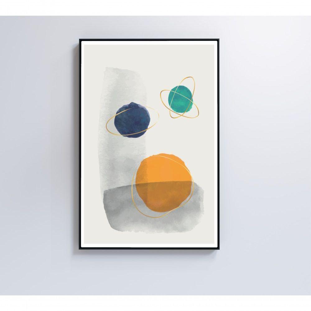 Quadro Abstrato Círculos 3 40x60 Cm Vidro Impresso - 2