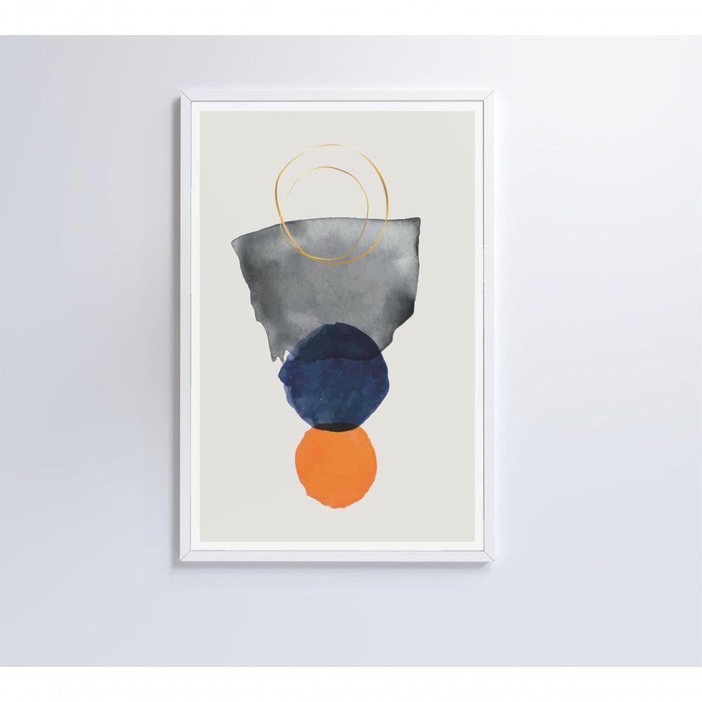 Quadro Abstrato Círculos 60x90 Cm Tecido Canvas - 2