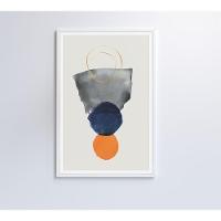 Quadro Abstrato Círculos 60x90 Cm Tecido Canvas - 2