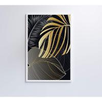 Quadro Folhas Douradas 3 40x60 Cm Tecido Canvas - 5
