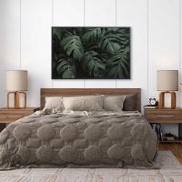 Quadro Folhas 60x40 Cm Vidro Impresso - 1