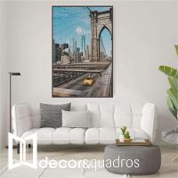 Quadro Ponte Brooklyn Bridge 40x60 Cm Tecido Canvas - 1