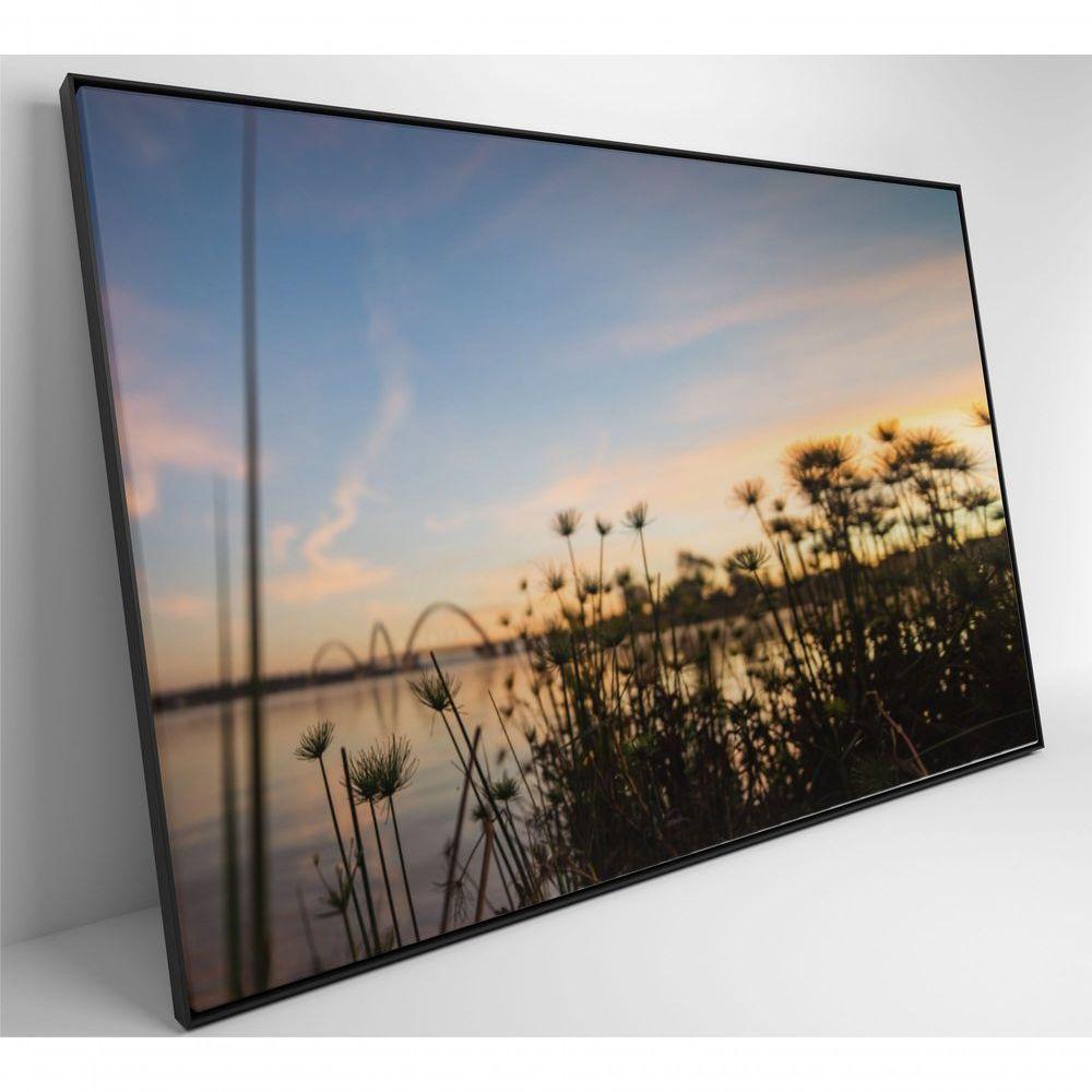 Quadro Por Do Sol Ponte Jk 90x60 Cm Tecido Canvas - 5