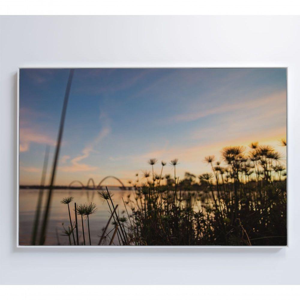Quadro Por Do Sol Ponte Jk 120x80 Cm Vidro Impresso - 2