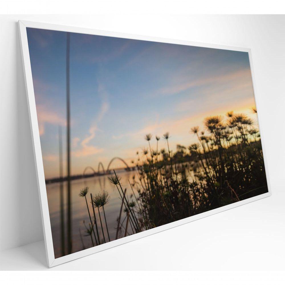 Quadro Por Do Sol Ponte Jk 120x80 Cm Vidro Impresso - 8