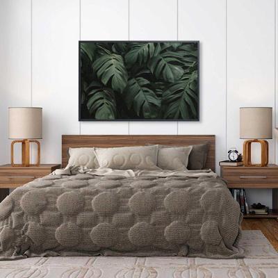 Quadro Folhas 90x60 Cm Vidro Impresso