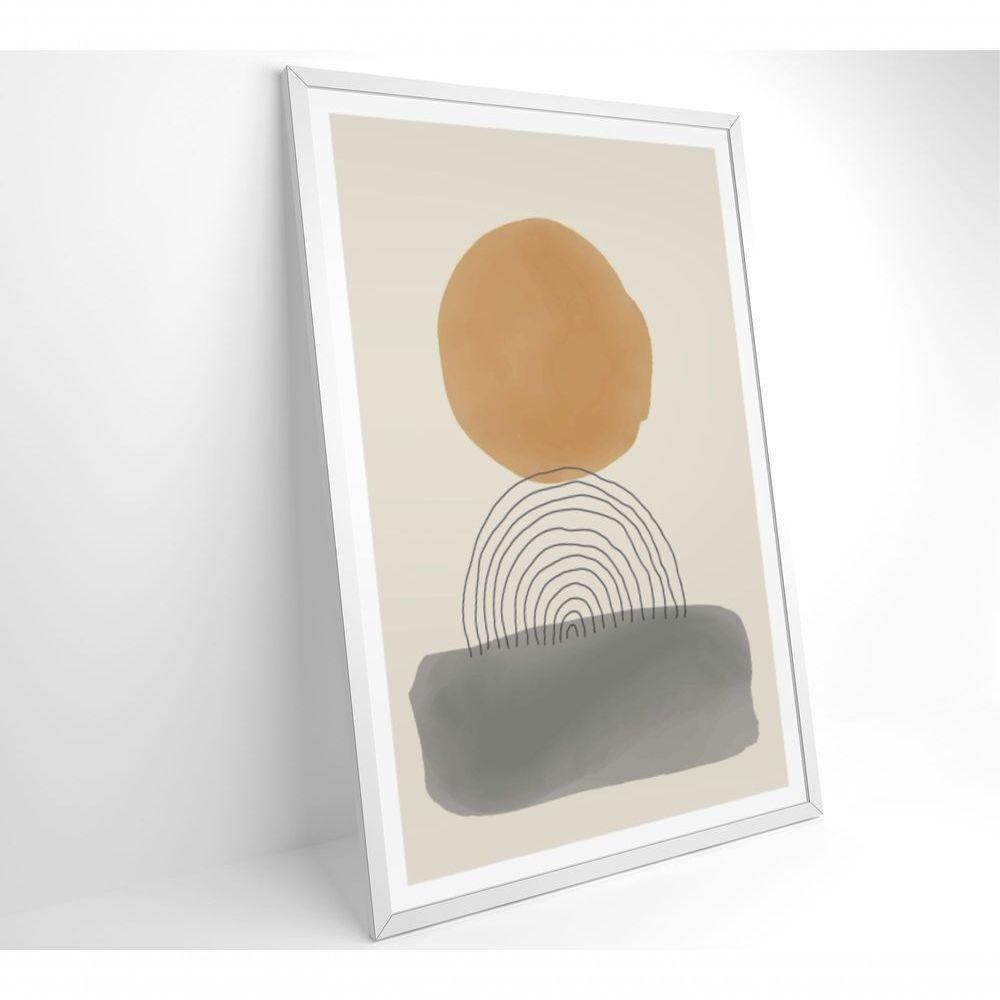 Quadro Abstrato Circulo E Retângulo 60x40 Cm Vidro Impresso - 8