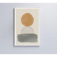 Quadro Abstrato Circulo E Retângulo 60x40 Cm Vidro Impresso - 1