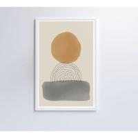 Quadro Abstrato Circulo E Retângulo 60x40 Cm Vidro Impresso