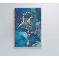 Quadro Mármore Azul 60x90 Cm Vidro Impresso - 1