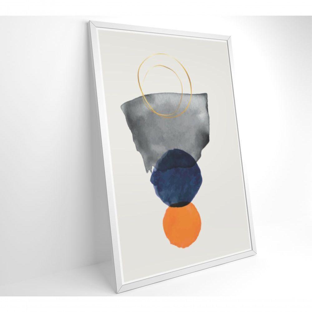 Quadro Abstrato Círculos 40x60 Cm Tecido Canvas - 8