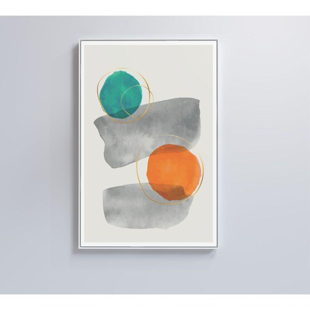 Quadro Abstrato Círculos 1 60x90 Cm Tecido Canvas - 1