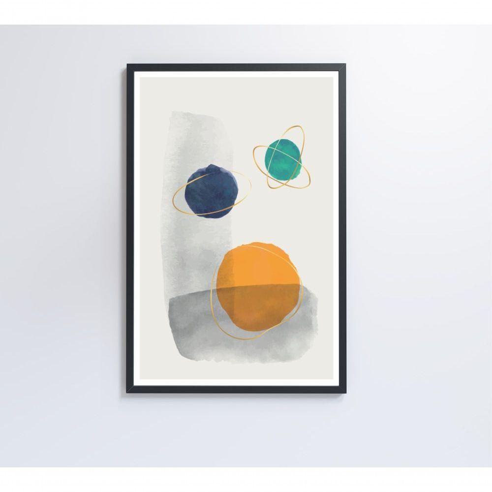 Quadro Abstrato Círculos 3 40x60 Cm Tecido Canvas - 4