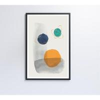 Quadro Abstrato Círculos 3 40x60 Cm Tecido Canvas