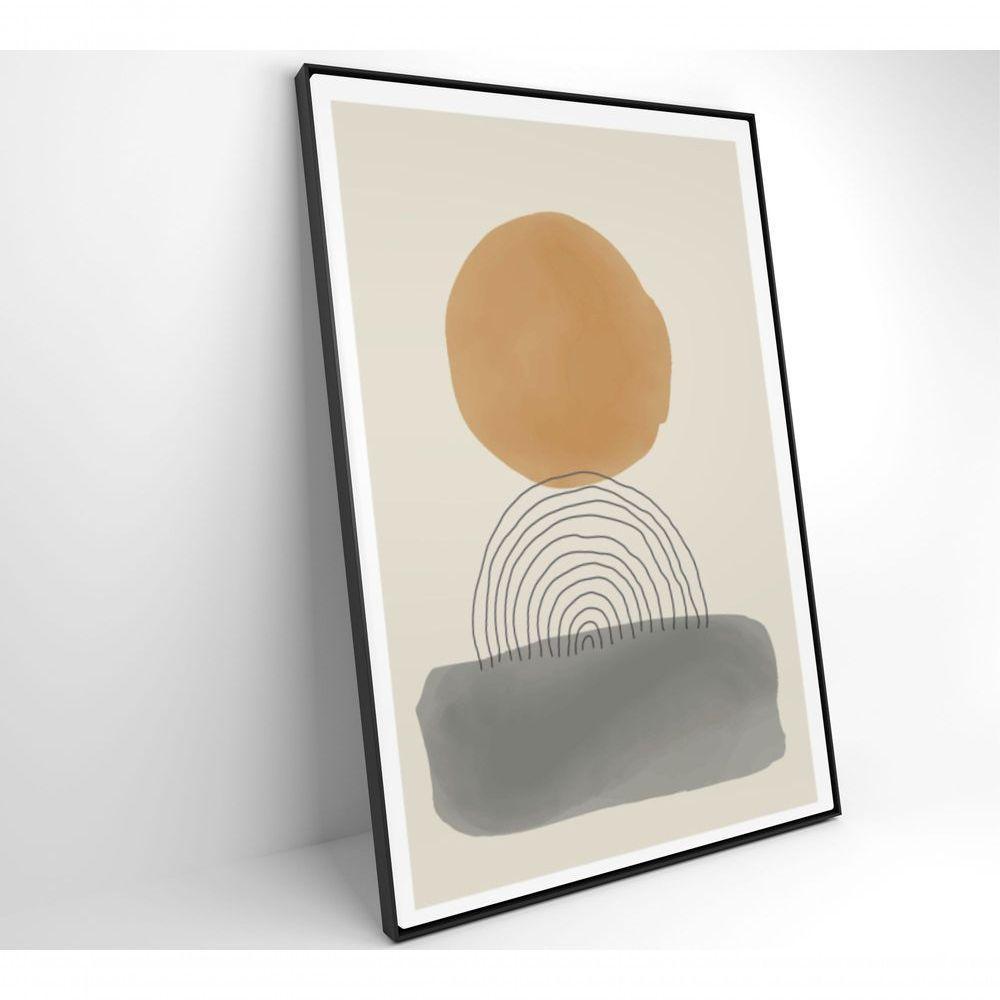 Quadro Abstrato Circulo E Retângulo 60x40 Cm Tecido Canvas - 3