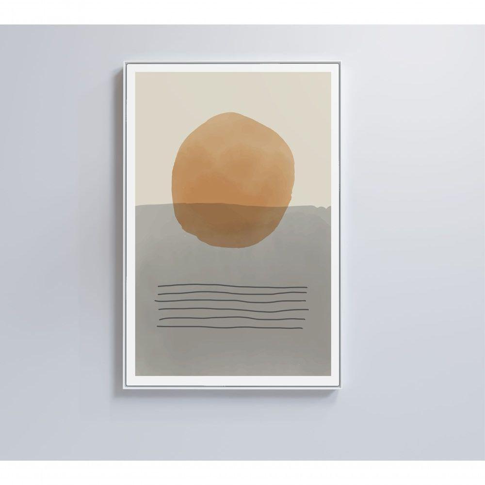 Quadro Abstrato Circulo E Linhas 60x40 Cm Tecido Canvas - 1