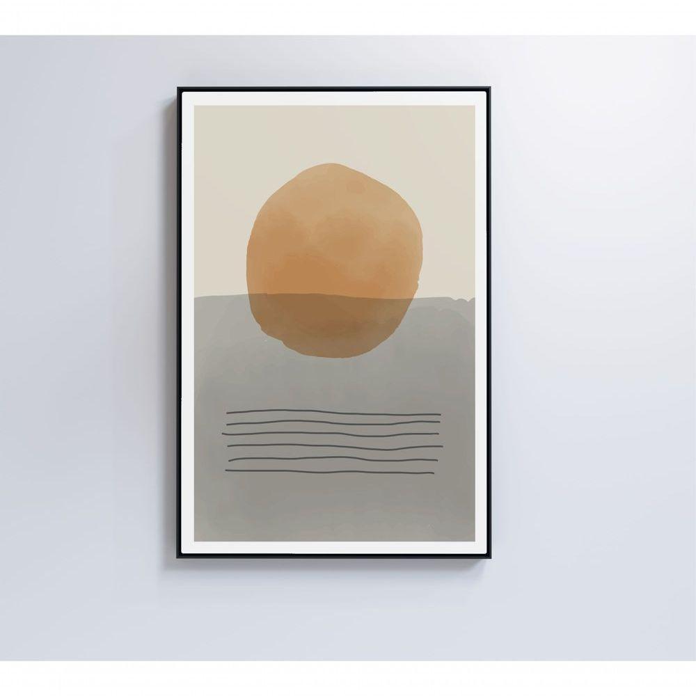 Quadro Abstrato Circulo E Linhas 60x40 Cm Tecido Canvas - 4