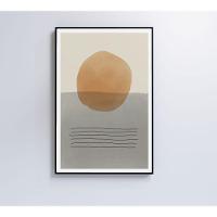 Quadro Abstrato Circulo E Linhas 60x40 Cm Tecido Canvas