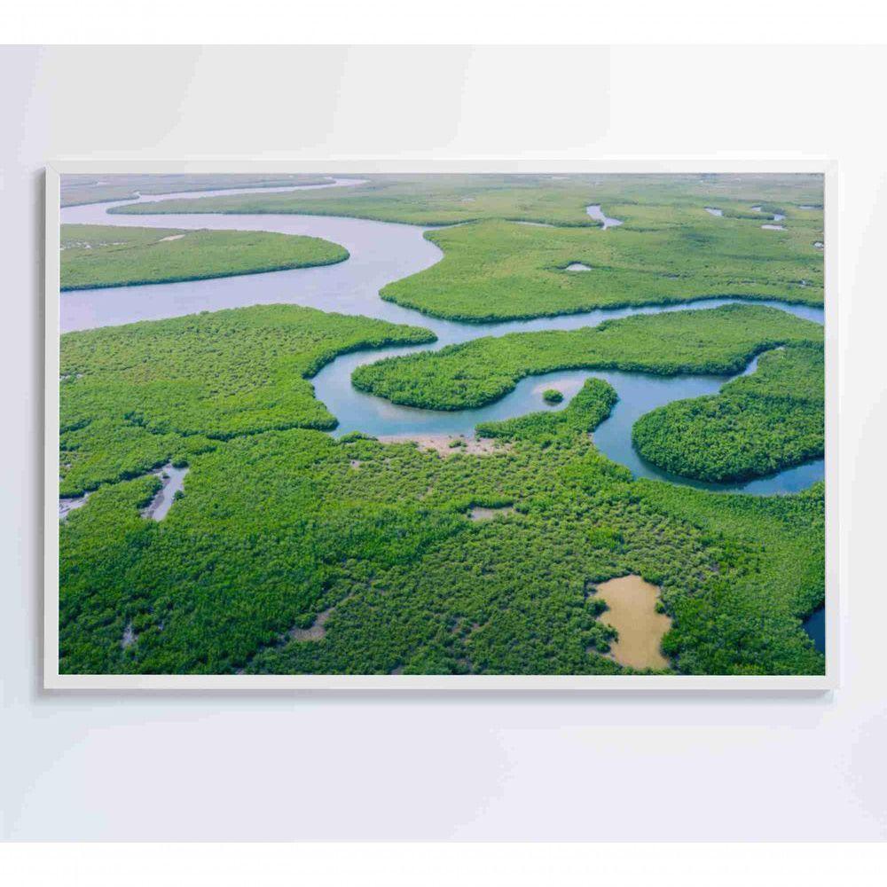 Quadro Rios E Floresta Amazônia 120x80 Cm Vidro Impresso - 1