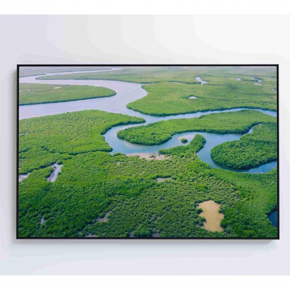 Quadro Rios E Floresta Amazônia 120x80 Cm Vidro Impresso - 2