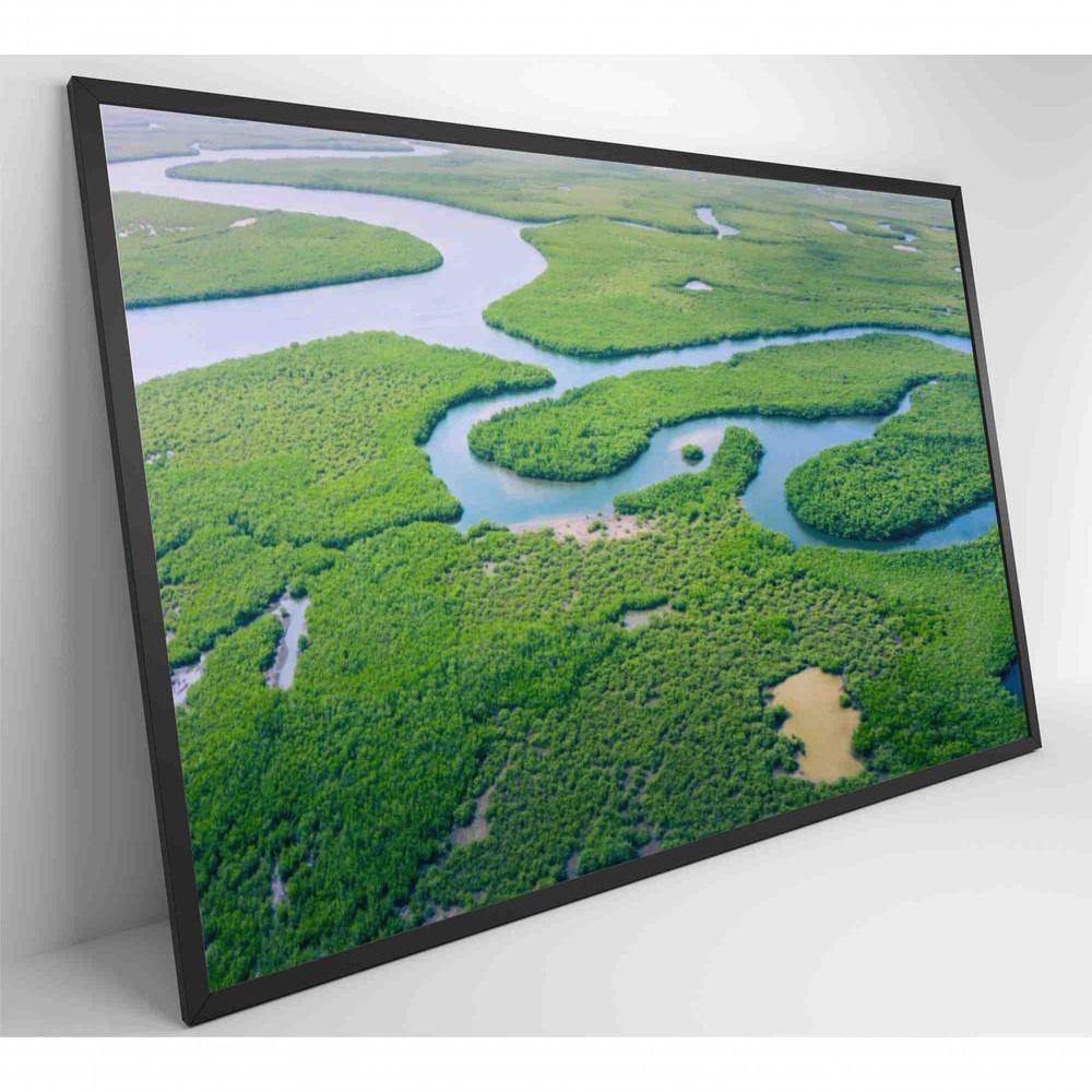 Quadro Rios E Floresta Amazônia 120x80 Cm Vidro Impresso - 7