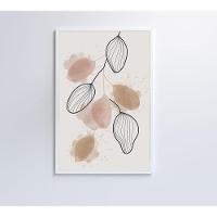 Quadro Abstrato Folhas 120x80 Cm Tecido Canvas