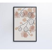 Quadro Abstrato Folhas 3 60x40 Cm Tecido Canvas