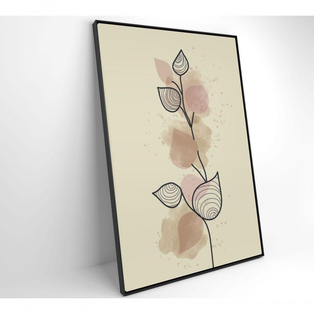 Quadro Abstrato Folhas 2 90x60 Cm Tecido Canvas - 5